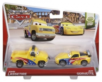 Mattel BDW85 / Y0506 Disney Cars JEFF GORVETTE & JOHN LASSETIRE mašinėlė iš filmuko CARS