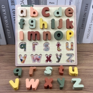 Medinė dėlionė - Mažosios abėcėlės raidės