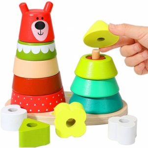 Medinė piramidė - Meškiukas Toys for babies
