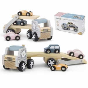 Medinė priekaba su žaisliniais automobiliais - Viga PolarB Organic toys