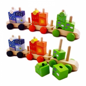 Medinė traukinukų grandinė Bioloģiskā rotaļlietas
