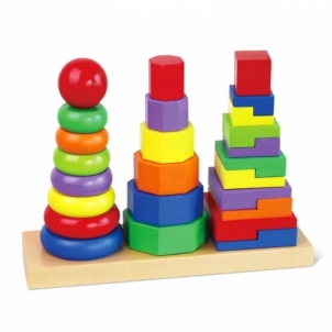 Medinė trijų dalių dėlionė - Viga Toys Mediniai žaislai