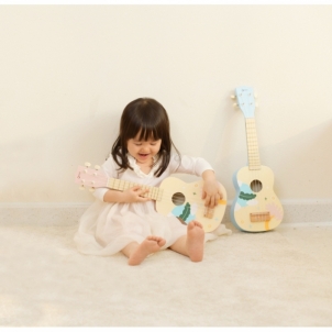 Medinė vaikiška gitara, rožinė