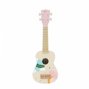 Medinė vaikiška gitara, rožinė