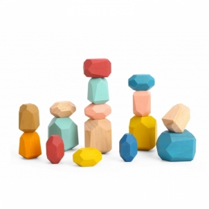Mediniai balansavimo akmenukai - Tooky Toy Attīstošās koka rotaļlietas