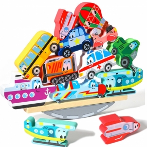 Medinis balansavimo žaislas - Transporto priemonės