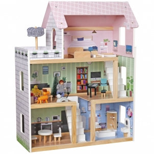 Medinis lėlių namas, 62x27x77 cm Žaislai mergaitėms