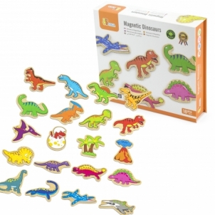 Medinis magnetukų komplektas vaikams | Dinozaurai | Viga 50289 Attīstošās koka rotaļlietas