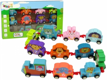 Medinis traukinukas - Gyvūnai su skaičiais Organic toys