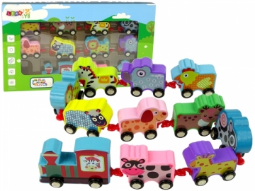 Medinis traukinukas - Gyvūnai Bioloģiskā rotaļlietas