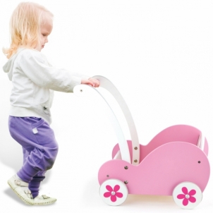 Medinis vežimėlis lėlėms - Viga Žaislai mergaitėms