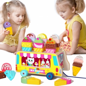 Medinis žaislas - Ledų parduotuvė Attīstošās koka rotaļlietas