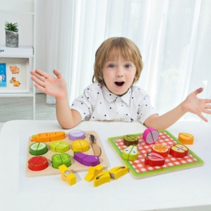 Medinių daržovių pjaustymo rinkinys Tooky Toy (vaikams nuo 18 mėn.)