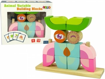 Medinių kaladėlių rinkinys - 3D pelėda Attīstošās koka rotaļlietas