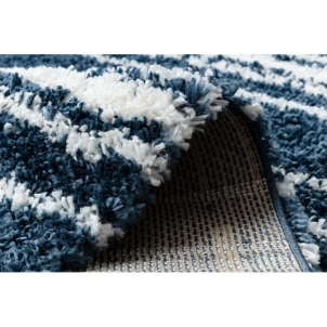 Mėlynas dryžuotas ilgo plauko kilimas UNION | 80x150 cm