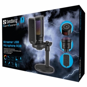 Mikrofonas Sandberg 126-39 Streamer USB Microphone RGB
