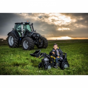 Minamas traktorius su kilnojamu kaušu - Rolly Toys Deutz Fahr, juodas