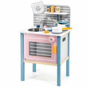 Mini medinė virtuvėlė vaikams su priedais PolarB Vaikiškos virtuvėlės