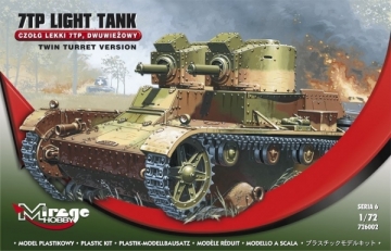 MIRAGE 7TP lenkiškas lengvasis tankas Klijuojami modeliai vaikams