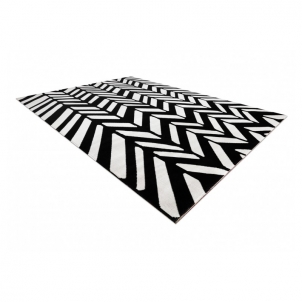 Modernus lauko kilimas su juodais akcentais MUNDO Chevron | 120x170 cm
