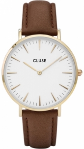 Moteriškas laikrodis Cluse La Bohème Gold White/Brown