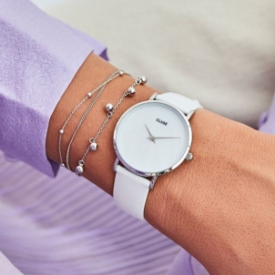 Женские часы Cluse Minuit La Perle Silver White Pearl/White CL30060
