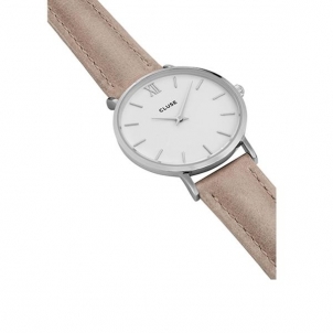 Moteriškas laikrodis Cluse Minuit Silver White/Hazelnut CL30044