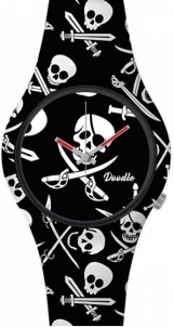 Moteriškas laikrodis Doodle Skull Mood Black Pirates Skulls DOSK002