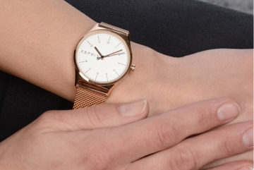 Moteriškas laikrodis Esprit Essential Silver Rose Gold Mesh ES1L034M0085