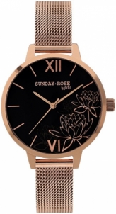 Moteriškas laikrodis JVD Sunday Rose Black Lotus