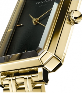 Moteriškas laikrodis Rosefield The Elles Black Sunray Steel Gold OBSSG-O47