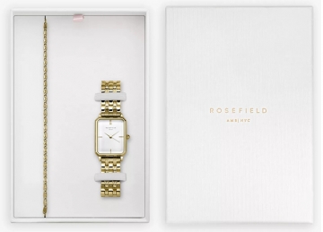 Moteriškas laikrodis Rosefield The Octagon White Sunray gift set OCWSGJ-X265 