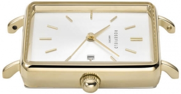 Women's watches Rosefield The Boxy White Sunray Cognac Gold QSCG-Q029