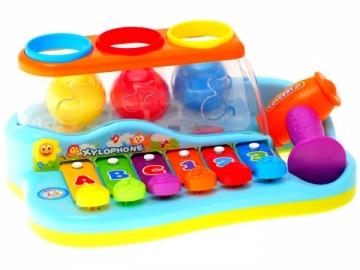 Muzikinis mokomasis rinkinys ksilofonas su kamuoliukais, Huile Toys Muzikālā rotaļlietas