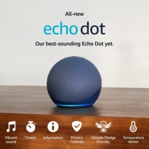 Nešiojama garso kolonėlė Amazon Echo Dot (5th Gen) Depp Sea Blue