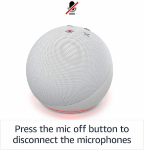 Nešiojama garso kolonėlė Amazon Echo Dot 4 glacier white (B7W64E)