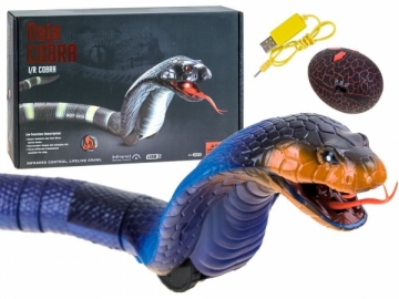 Nuotoliniu būdu valdoma gyvatė - kobra, mėlyna Radiovadāmās rotaļlietas