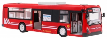 Nuotoliniu būdu valdomas autobusas, raudonas