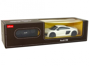 Nuotoliniu būdu valdomas automobilis Audi R8, 1:24, baltas LN15270