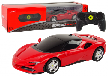 Nuotoliniu būdu valdomas automobilis Ferrari SF90 Rastar, raudonas RC automobiliai vaikams