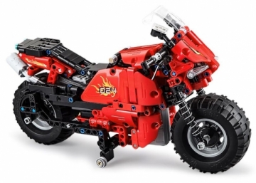 Nuotoliniu būdu valdomas motociklas - konstruktorius CadFi, 484 elementai, raudonas