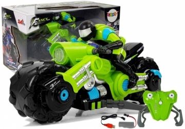 Nuotoliniu būdu valdomas motociklas „Motor Drift“, žalias, 1:10 Rc cars for kids