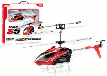 Nuotoliniu būdu valdomas SYMA S5 sraigtasparnis, raudonas Helicopters for kids