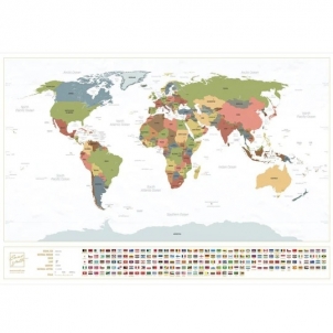 Nutrinamas pasaulio žemėlapis (Baltas) + mažas Jungtinės Karalystės (UK) žemėlapis Dažādi nieki