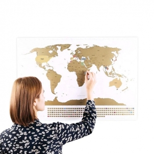 Nutrinamas pasaulio žemėlapis (Baltas) + mažas Jungtinės Karalystės (UK) žemėlapis