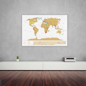 Nutrinamas pasaulio žemėlapis (Baltas)