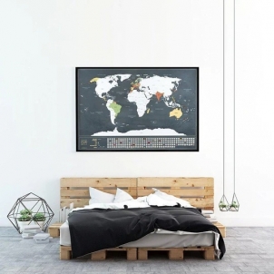 Nutrinamas pasaulio žemėlapis (Sidabrinis) + nutrinamas mažas UK žemėlapis