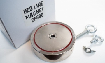 Paiieškos neodiminis magnetas 2F800 kg МАГНИТ RED LINE MAGNET + virvė 20м, dvipusis