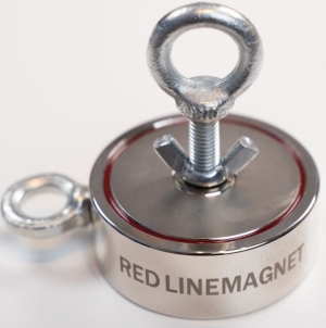 Paiieškos neodiminis magnetas RED LINE MAGNET 400kg 2F200 dvipusis Metalo detektoriai ir aksesuarai