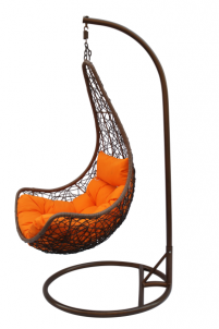 Pakabinamas krėslas su stovu 200046, tamsiai rudas Dārza šūpuļkrēsli, šūpoles